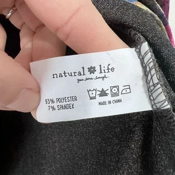 Natural Life Velvet Top Womens S Multicolor Floral Boho Whimsigoth Square Neck - Picture 6 of 6